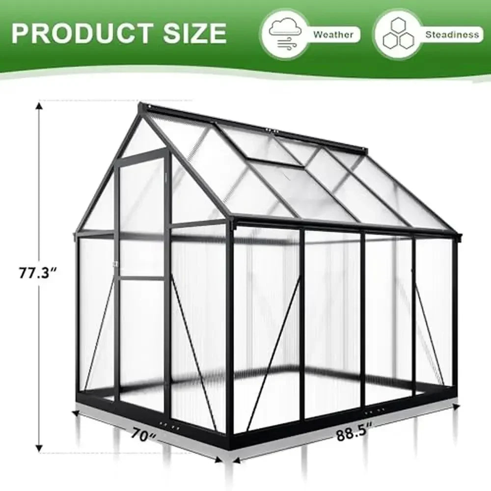 Aluminum Polycarbonate Greenhouse Walk-in Outdoor Garden Kit