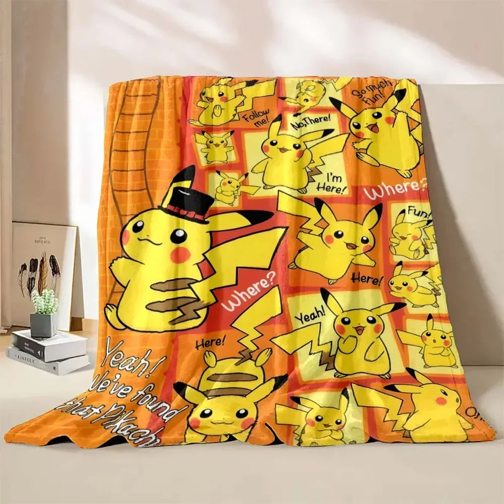 Poke-mon Pikachu Anime Blanket Bedspread