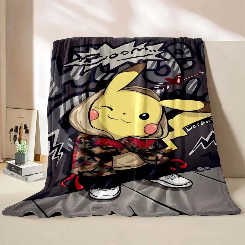 Poke-mon Pikachu Anime Blanket Bedspread