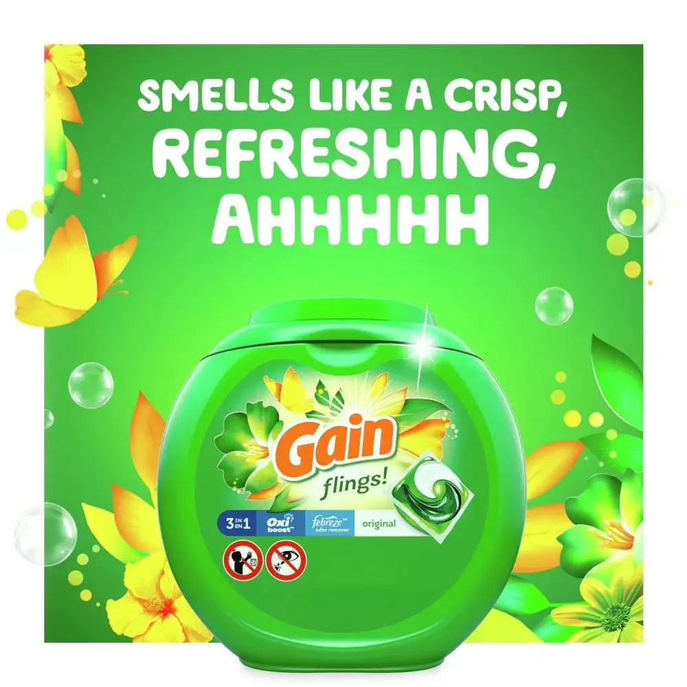 Original Gain Flings Laundry Detergent Packs 112 Count High Efficiency Pods