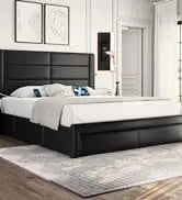 Queen Size Bed Frame With 2 USB Charging Station/Port