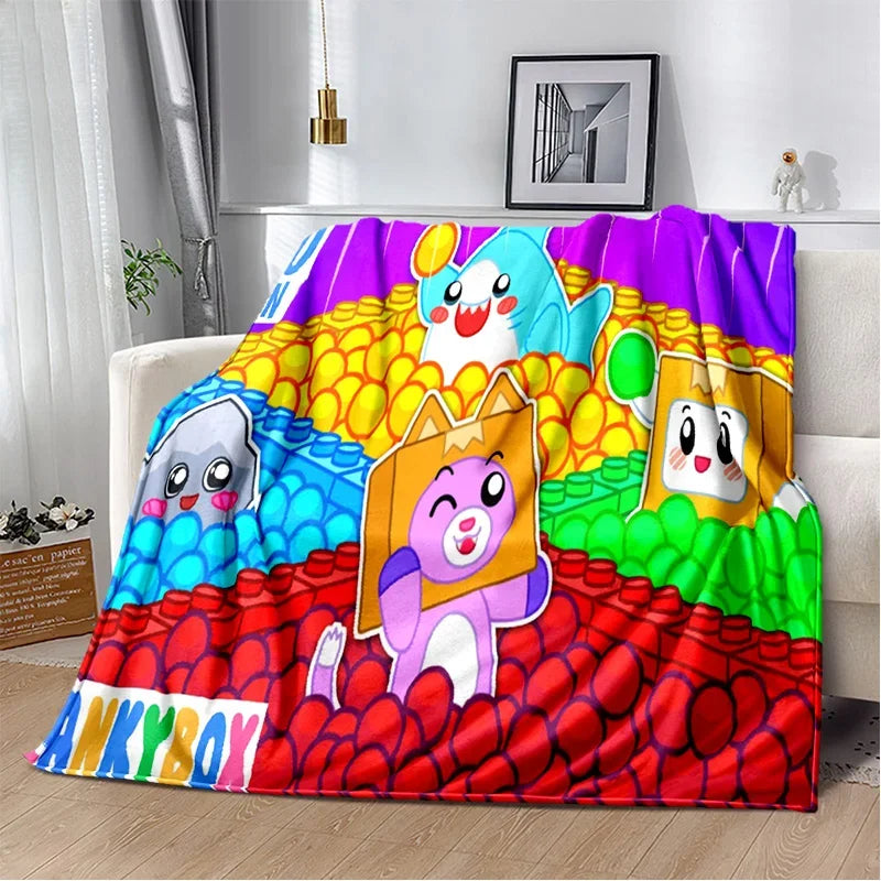 Happy Rocky And Foxy And Boxy Lankybox Soft Plush Blanket