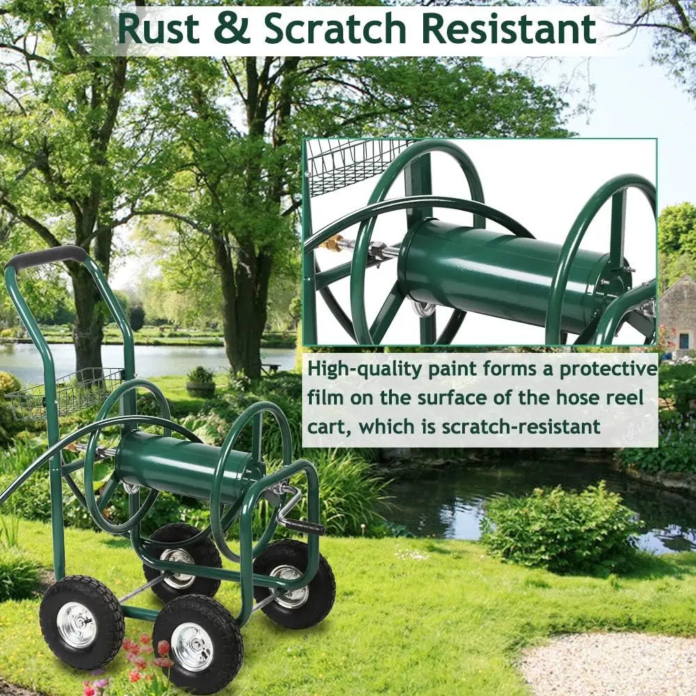 Heavy Duty Yard Water Planting 4 Wheels Outdoor Garden Hose Cart