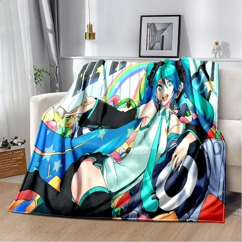 Anime Vocaloid Girl Blanket Kawaii Miku Lightweight Soft Bedspread