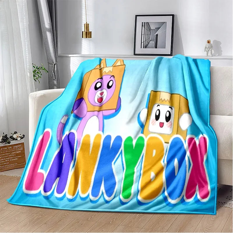 Happy Rocky And Foxy And Boxy Lankybox Soft Plush Blanket