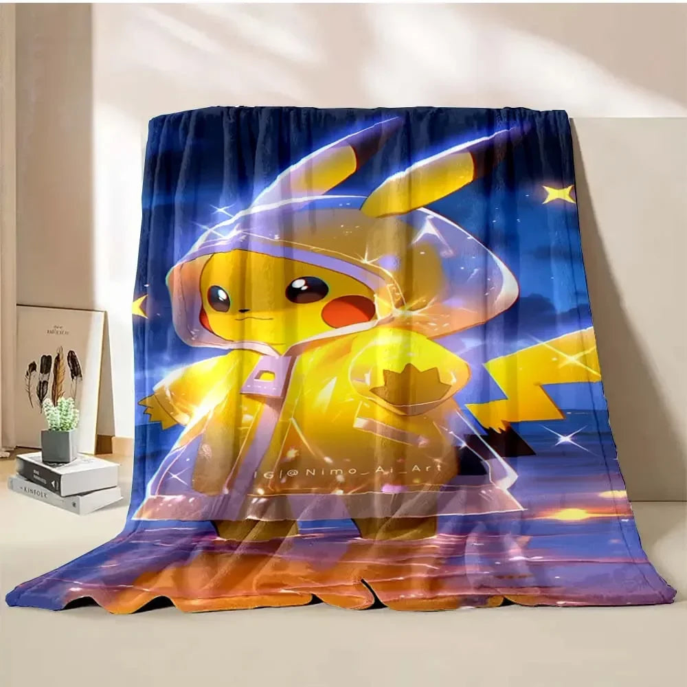 Poke-mon Pikachu Anime Blanket Bedspread