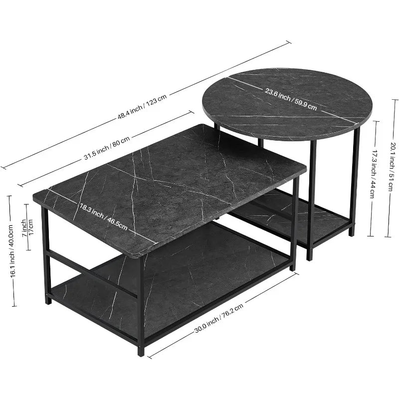 Coffee Table for Living Room Rustic Farmhouse Center