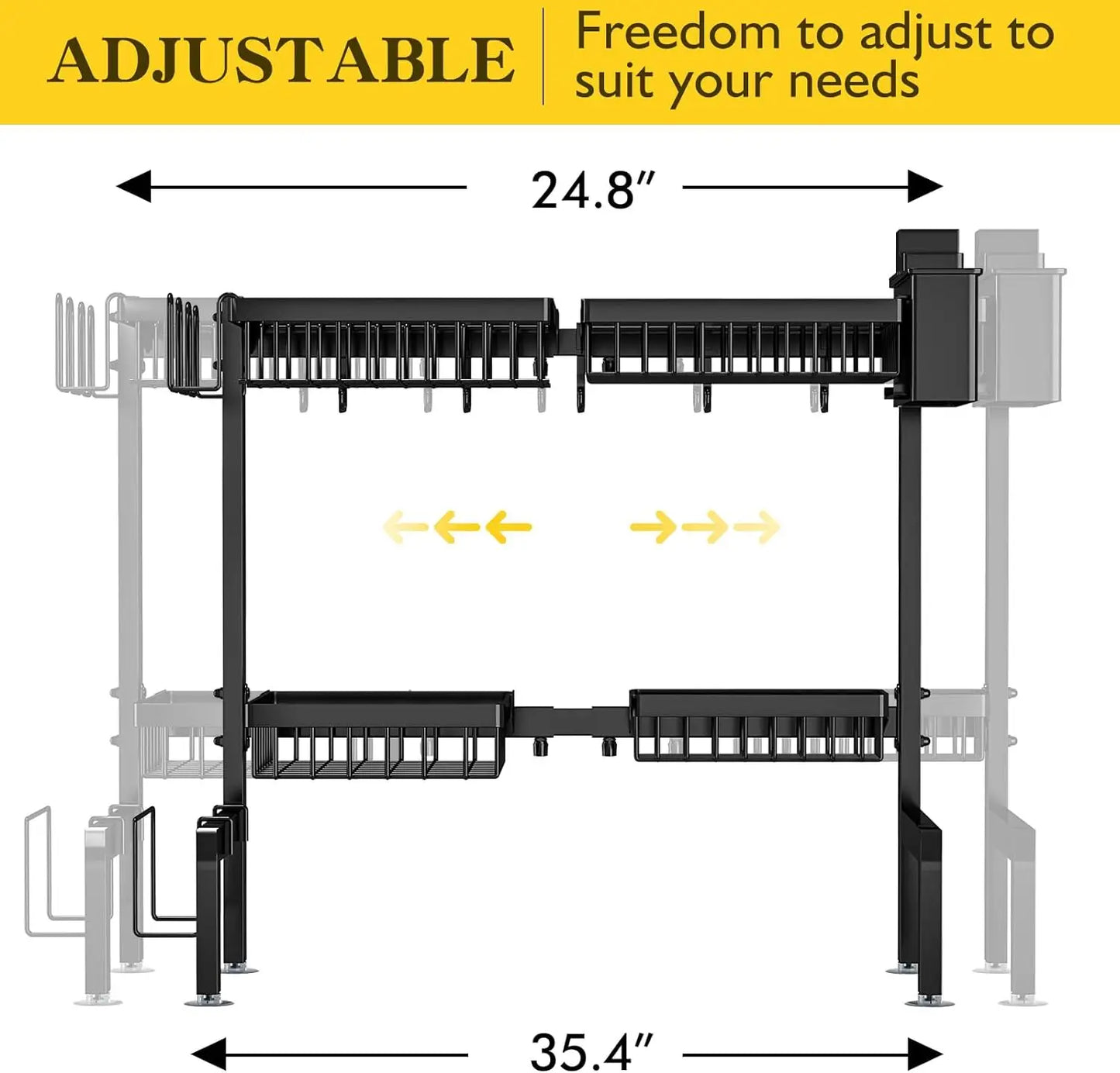 Over Sink Adjustable Dish Drying Rack