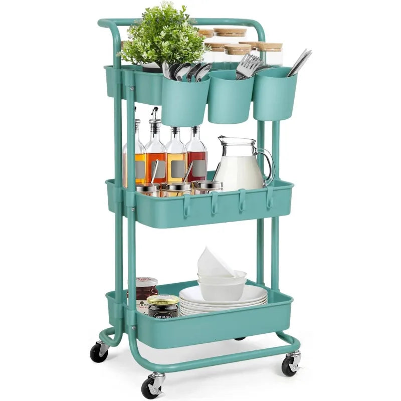 3 Tier Rolling Storage Cart with Wheels