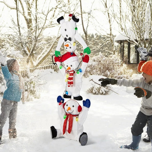 Lighted Christmas Stacked Snowmen Decoration