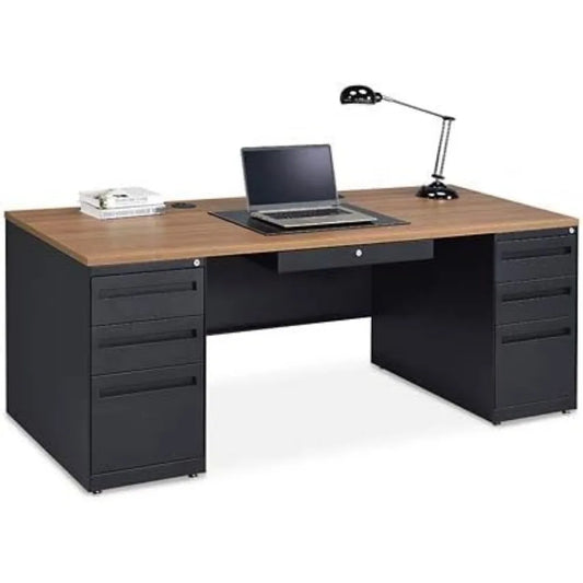 Carbon Executive Desk 6 File Drawers