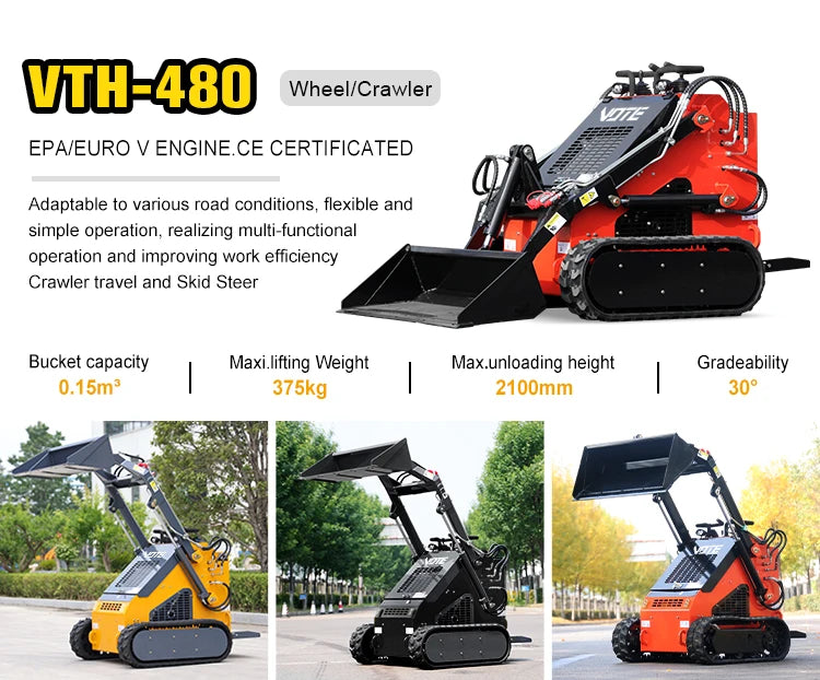 Free Shipping Epa Agricultural Wheel Skid Steer Loader