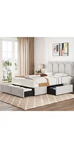 Queen Size Bed Frame With 2 USB Charging Station/Port