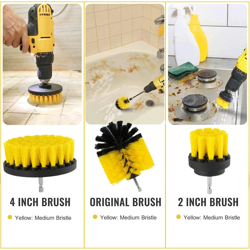 Electric Drill Cleaning Scrubber Brush Kit