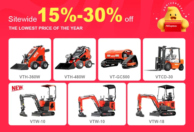 VOTE VTW-18 Mini Crawler Hydraulic 1.8 Ton Excavator Mini Digger