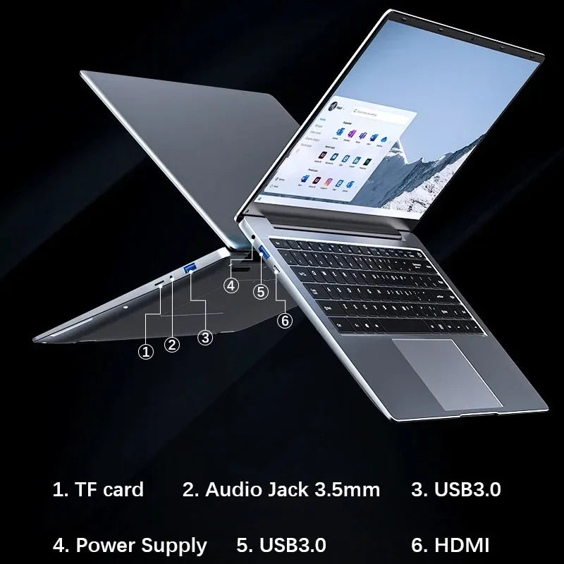 2024 New Laptop Computer Windows 11 Pro Ultra Slim Notebook