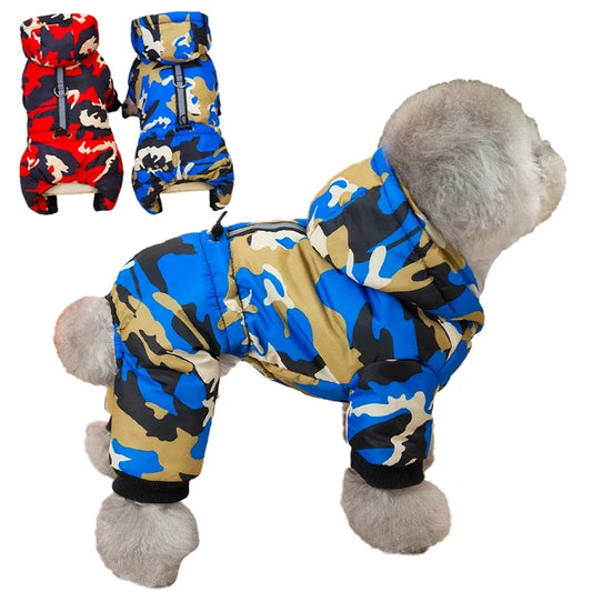 Thicken Warm Dog Jumpsuit Camo-style Winter Snowsuit