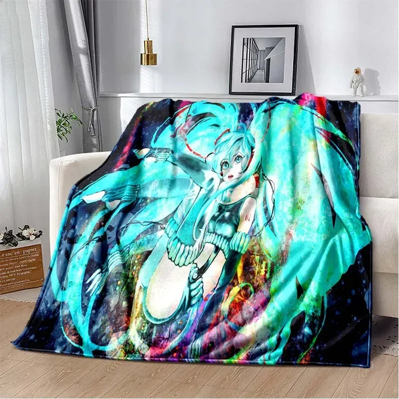 Anime Vocaloid Girl Blanket Kawaii Miku Lightweight Soft Bedspread