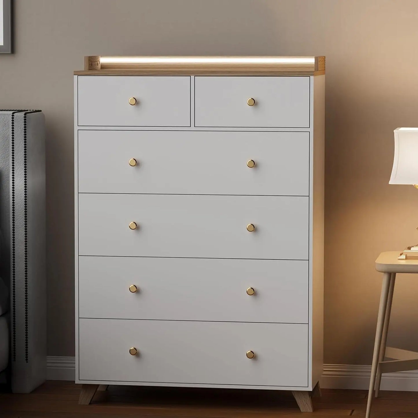 6 Drawer Dresser With LED Lights