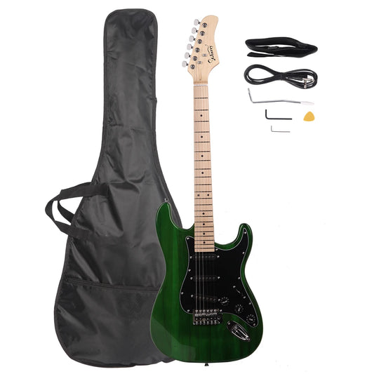 Electric Guitar Kit with Black Pickguard Green