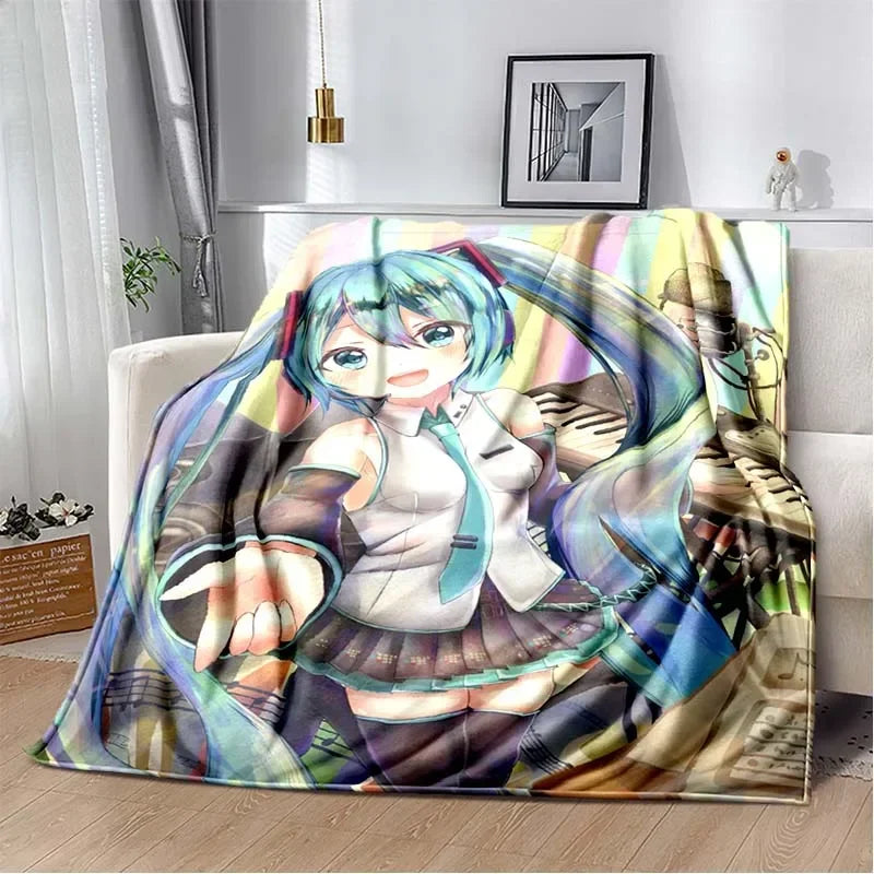 Anime Vocaloid Girl Blanket Kawaii Miku Lightweight Soft Bedspread