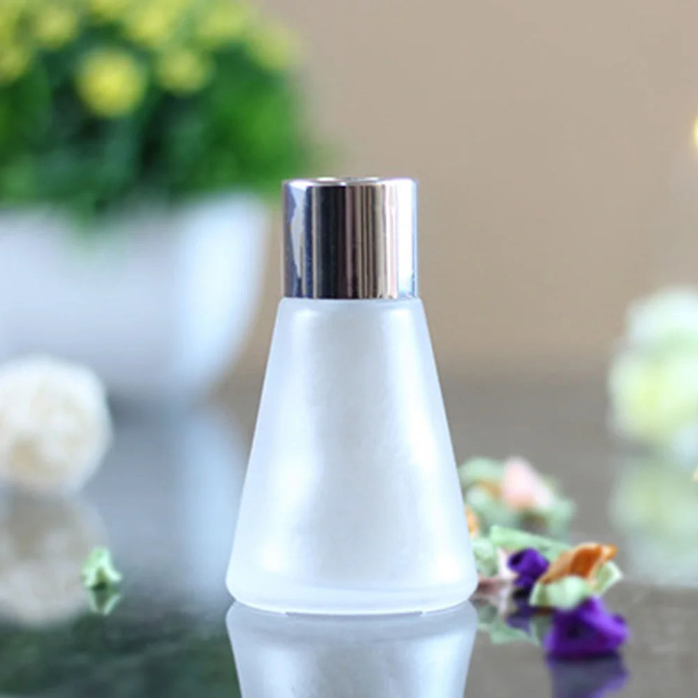 Empty Cone Shape Fragrance Frosting Glass  Diffuser Bottle Lids