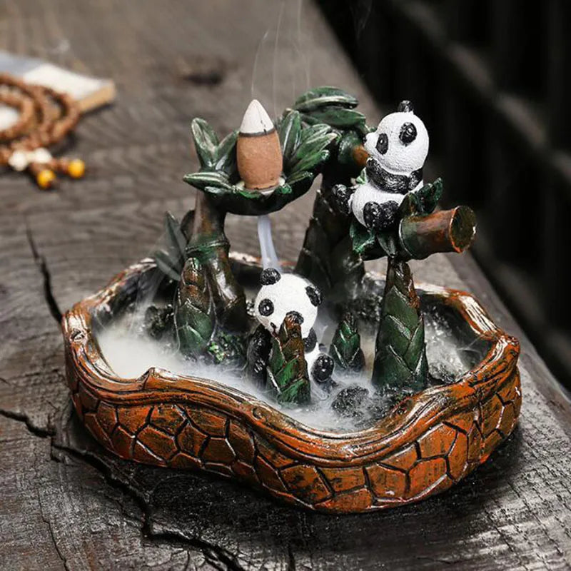 Panda Smoking Backflow Incense Burner