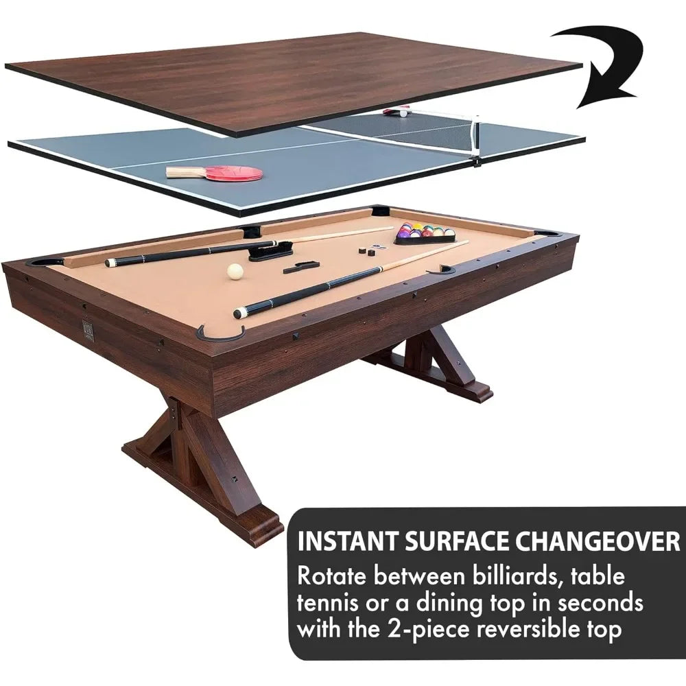 3 in 1 Multi Game Pool Table with Dining Top Pool