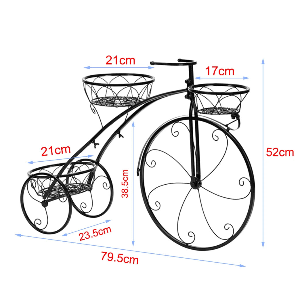 Wrought Iron 3-TierTricycle  Plant Stand