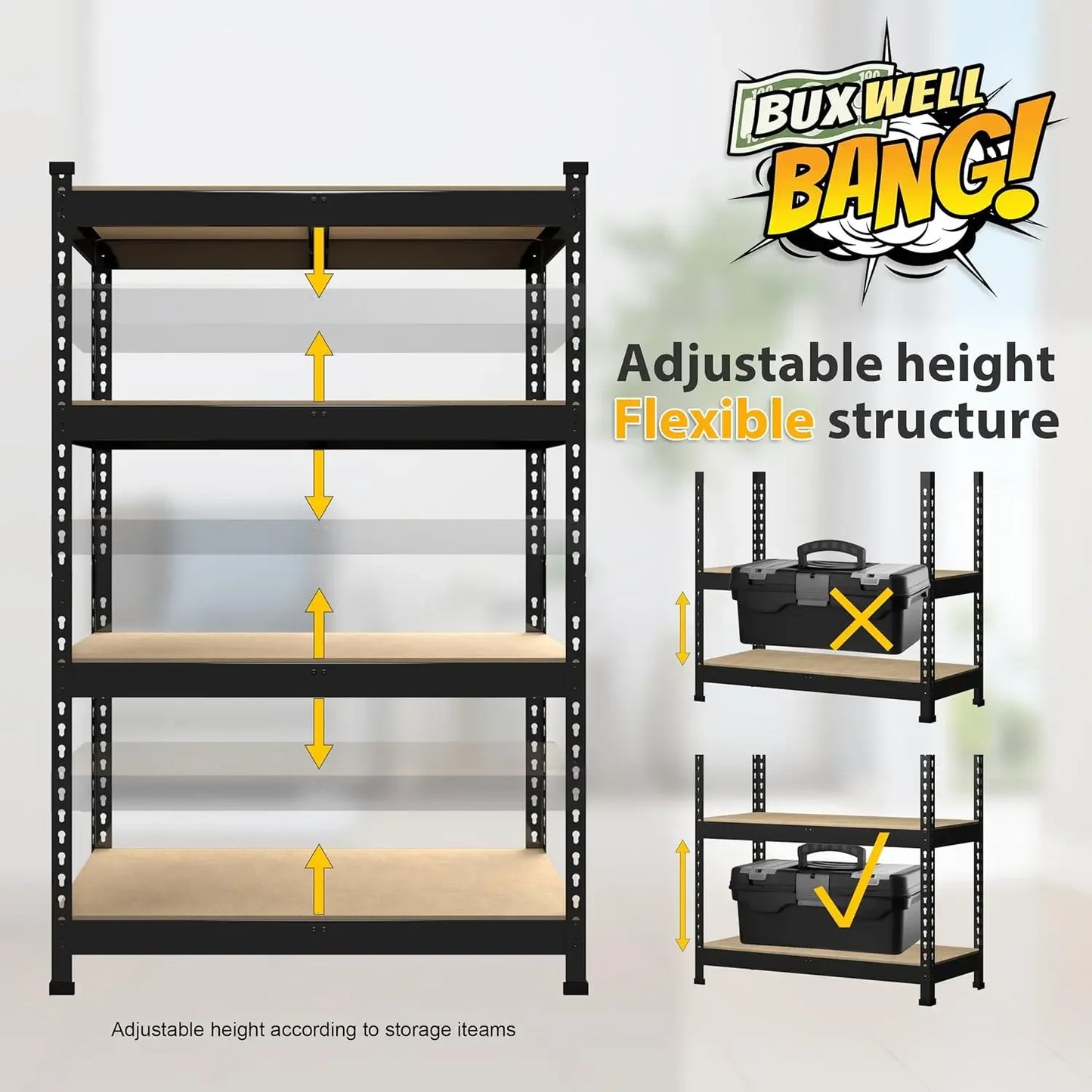 Adjustable Garage Storage Shelves Heavy Duty Shelving