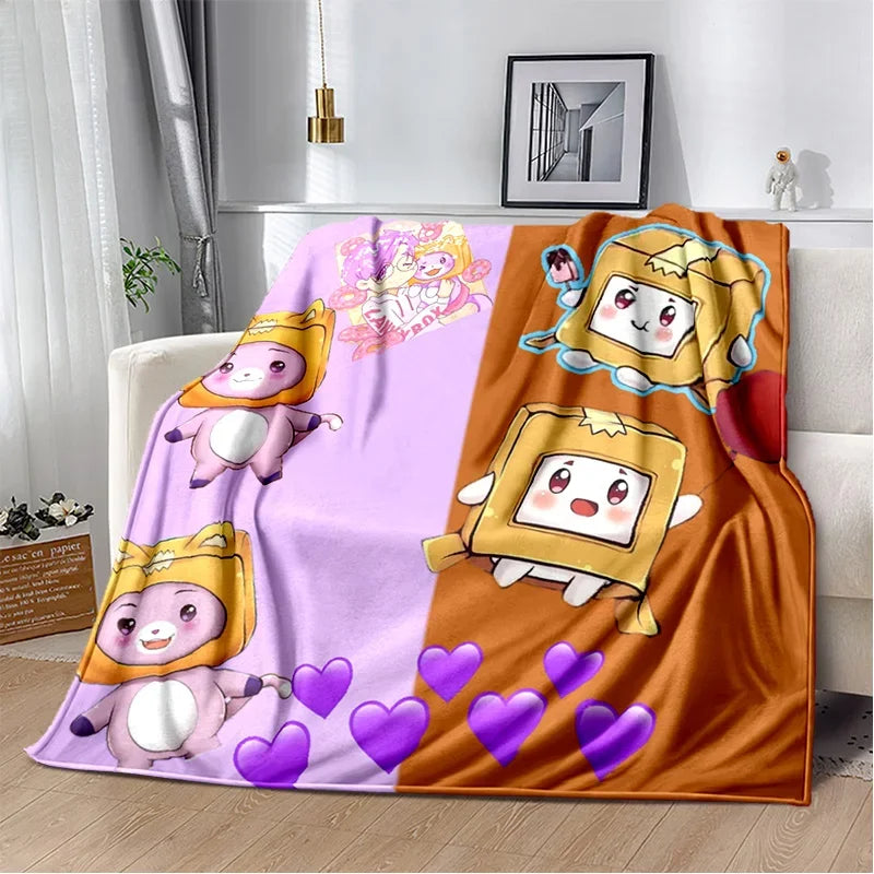 Happy Rocky And Foxy And Boxy Lankybox Soft Plush Blanket