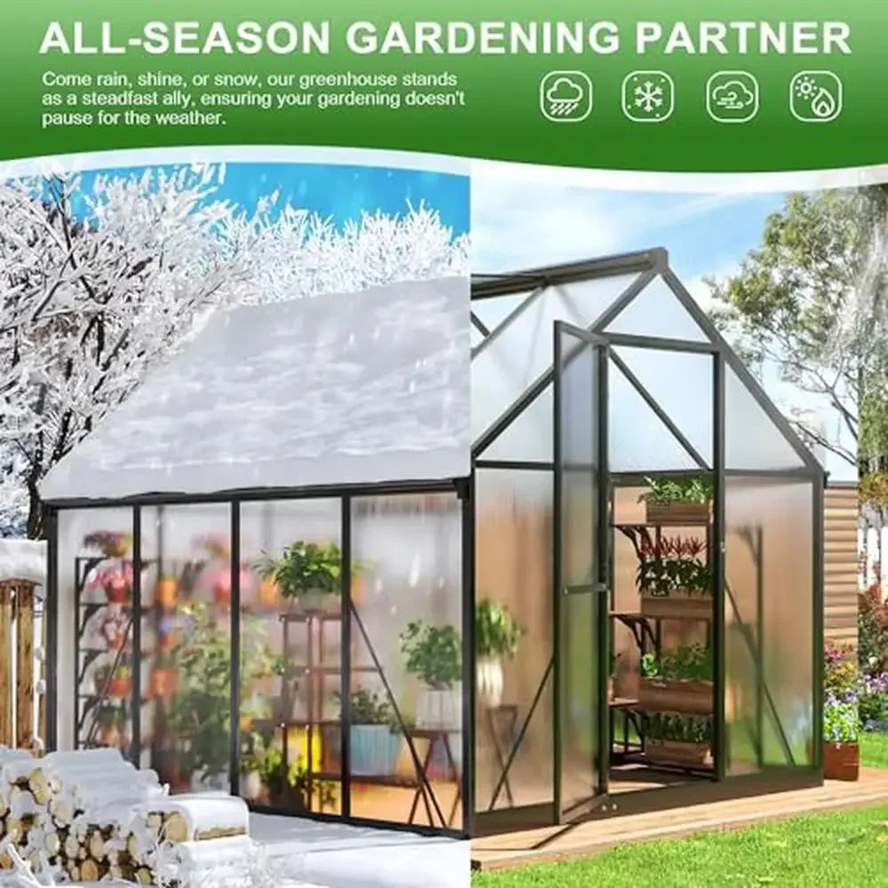 Aluminum Polycarbonate Greenhouse Walk-in Outdoor Garden Kit