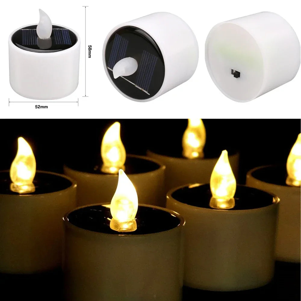 Solar 6Pcs Candle Tea light Flickering Flameless