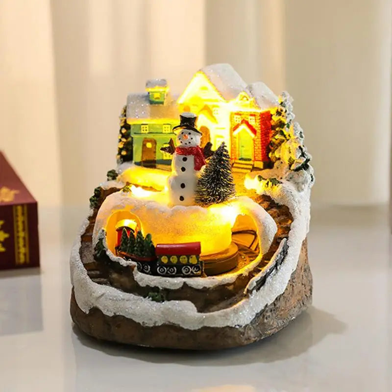 Christmas House Village Rotating Train Scene