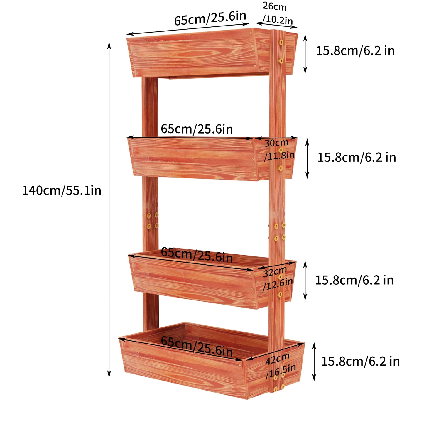 Extra Large 4Tier Raised Garden Bed Removable Container Box