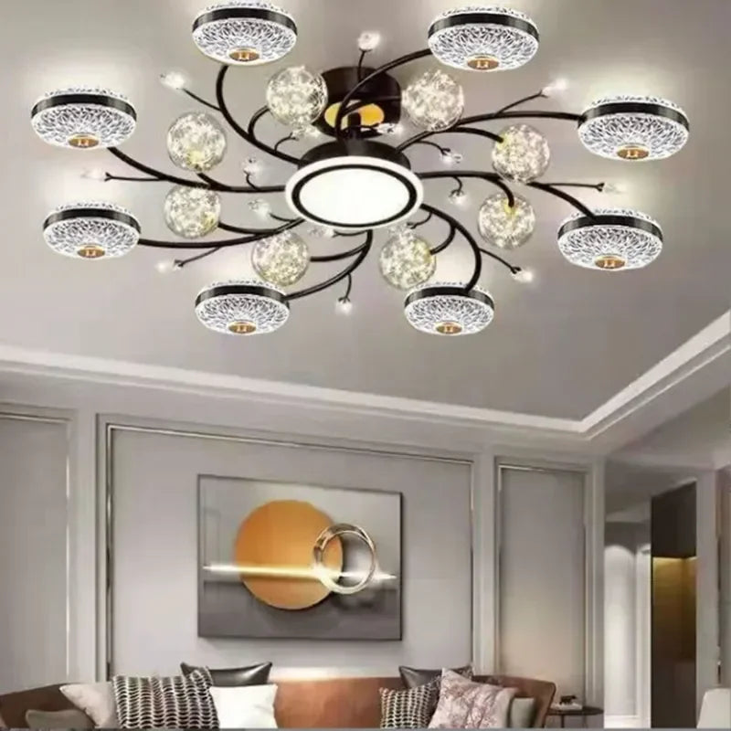 Living Room Black Ceiling Light Glass Decorative Lamps