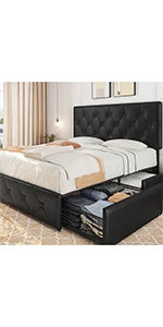 Queen Size Bed Frame With 2 USB Charging Station/Port