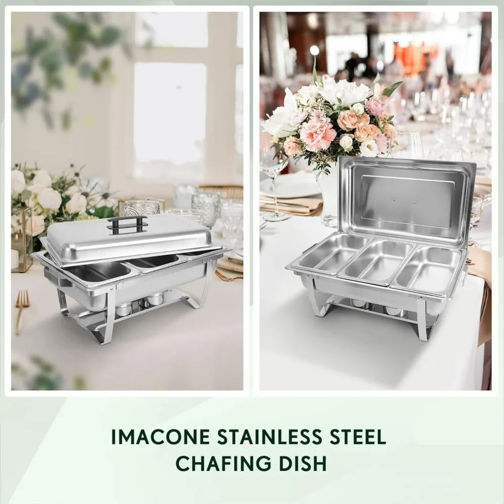 4 Pack Chafing Dish Buffet Set Chafers and Buffet Warmer