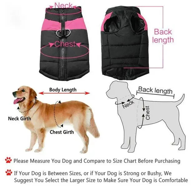 Waterproof Dog Coats Winter Warm Clothes Thick Padded Warm Pet Coats Padded Dog Jackets for Puppy Small Medium Large Dogs