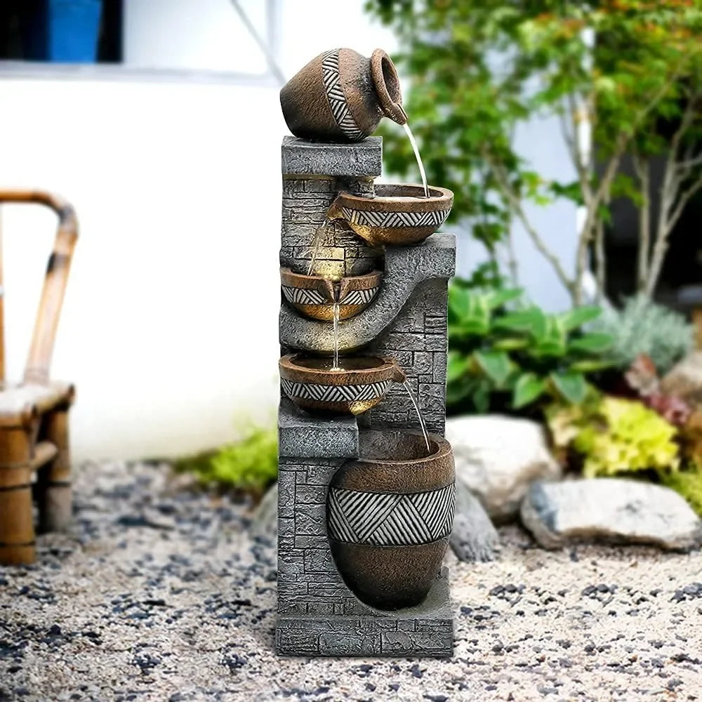 5-story indoor/outdoor  floor standing stacked garden fountain