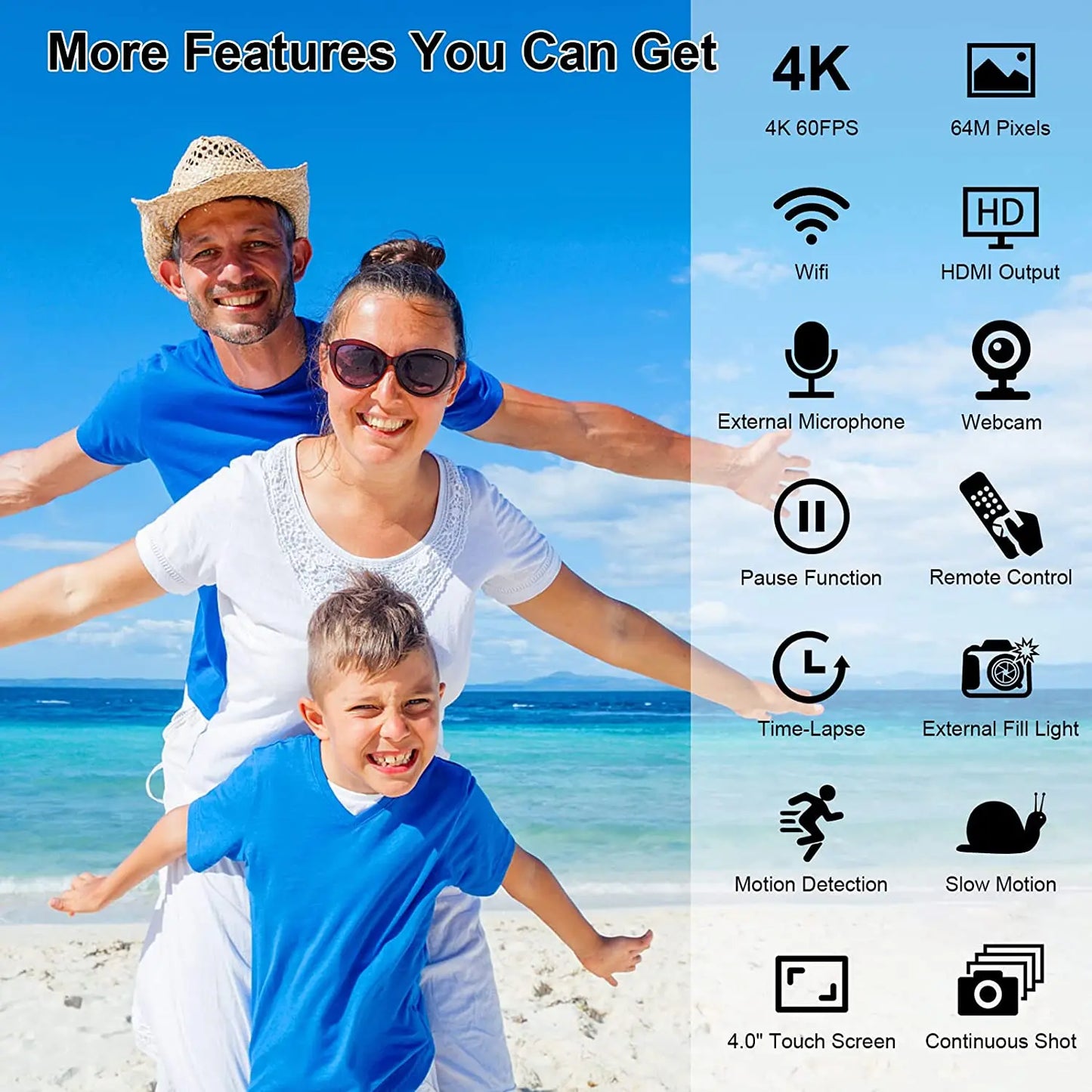 Digital Camera 4K Wifi Full HD Touch Screen Video