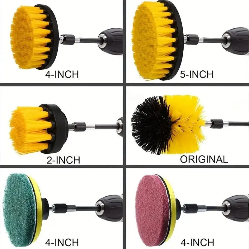 Electric Drill Cleaning Scrubber Brush Kit