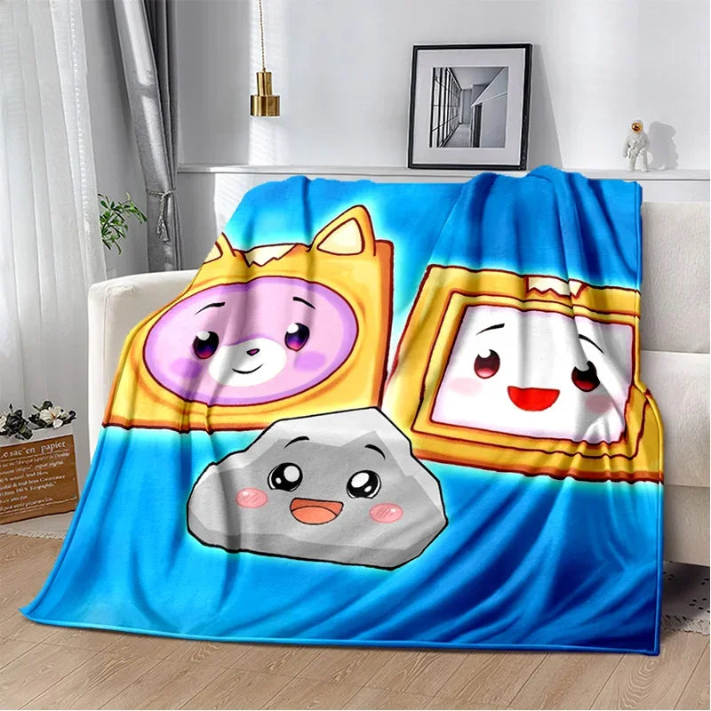 Happy Rocky And Foxy And Boxy Lankybox Soft Plush Blanket