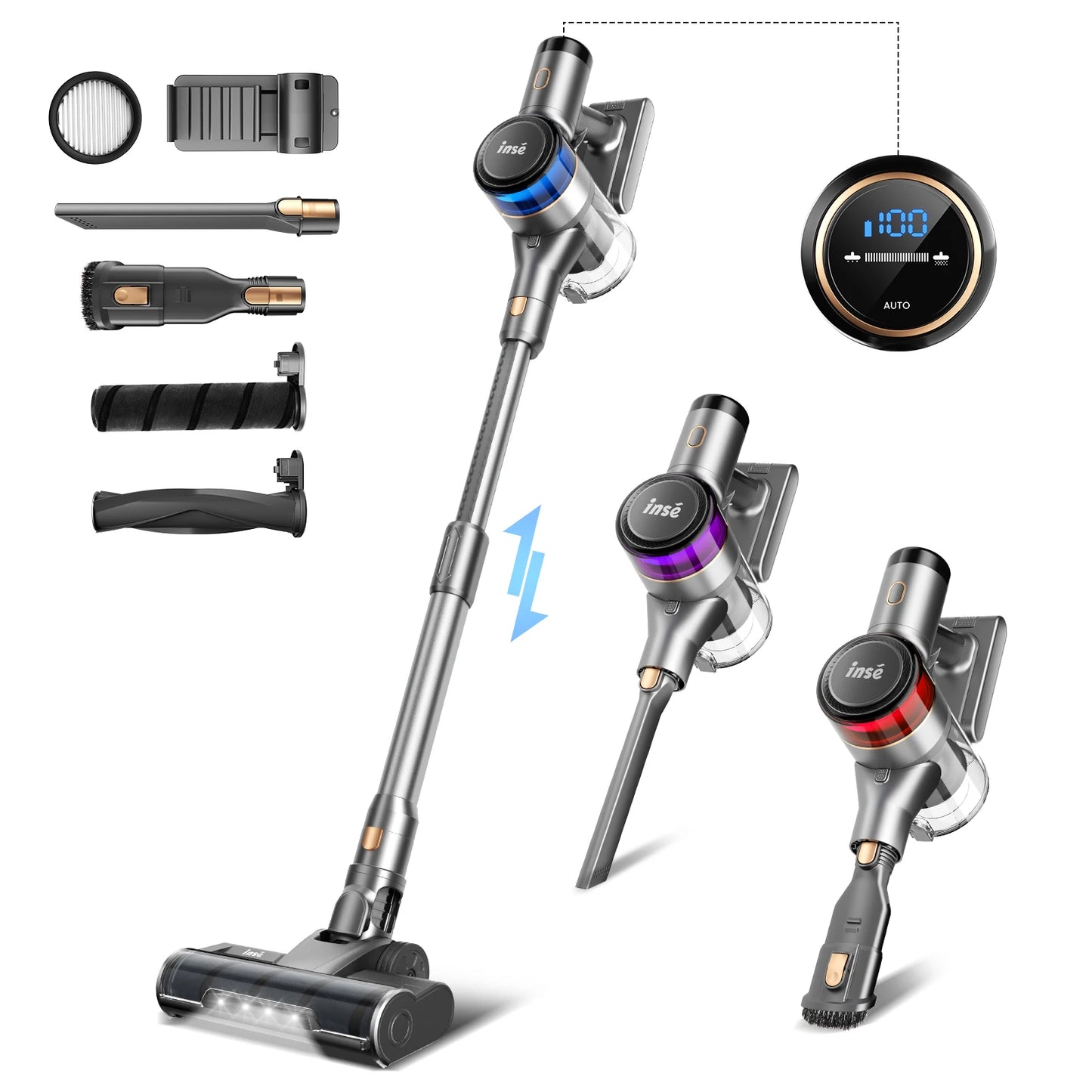 Stick Cordless Vacuum Cleaner, up to 55mins Runtime