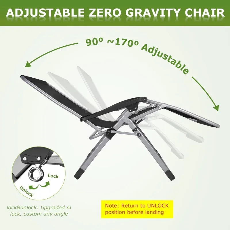 Zero Gravity Chair, Reclining Camping Lounge Chair