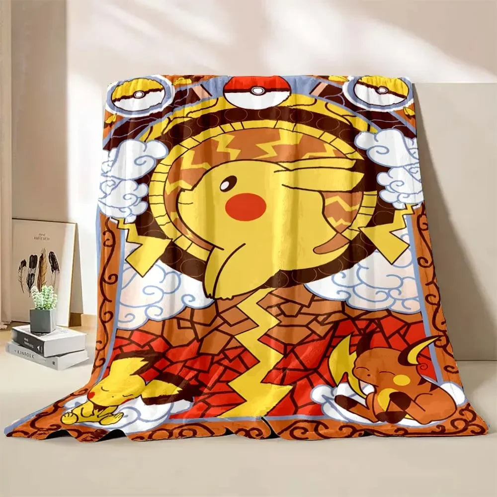 Poke-mon Pikachu Anime Blanket Bedspread