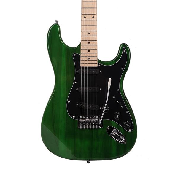 Electric Guitar Kit with Black Pickguard Green